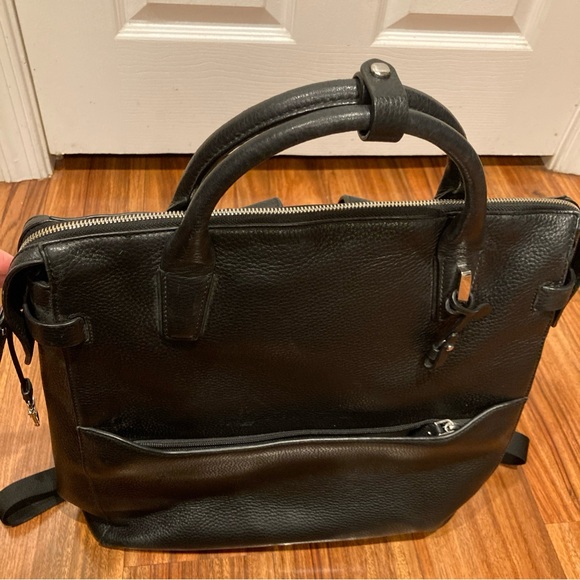 Tumi Stanton Safra Black Leather convertible Bagpack Unisex. main image 1